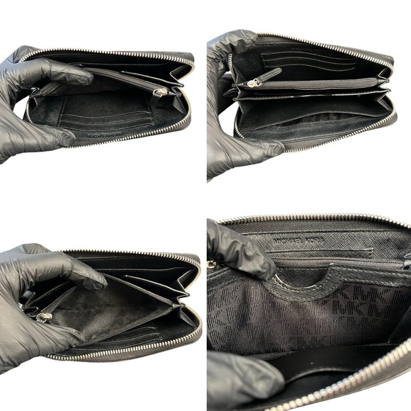 Michael Kors Black Stitched Zip Wallet - Picture 4 of 7